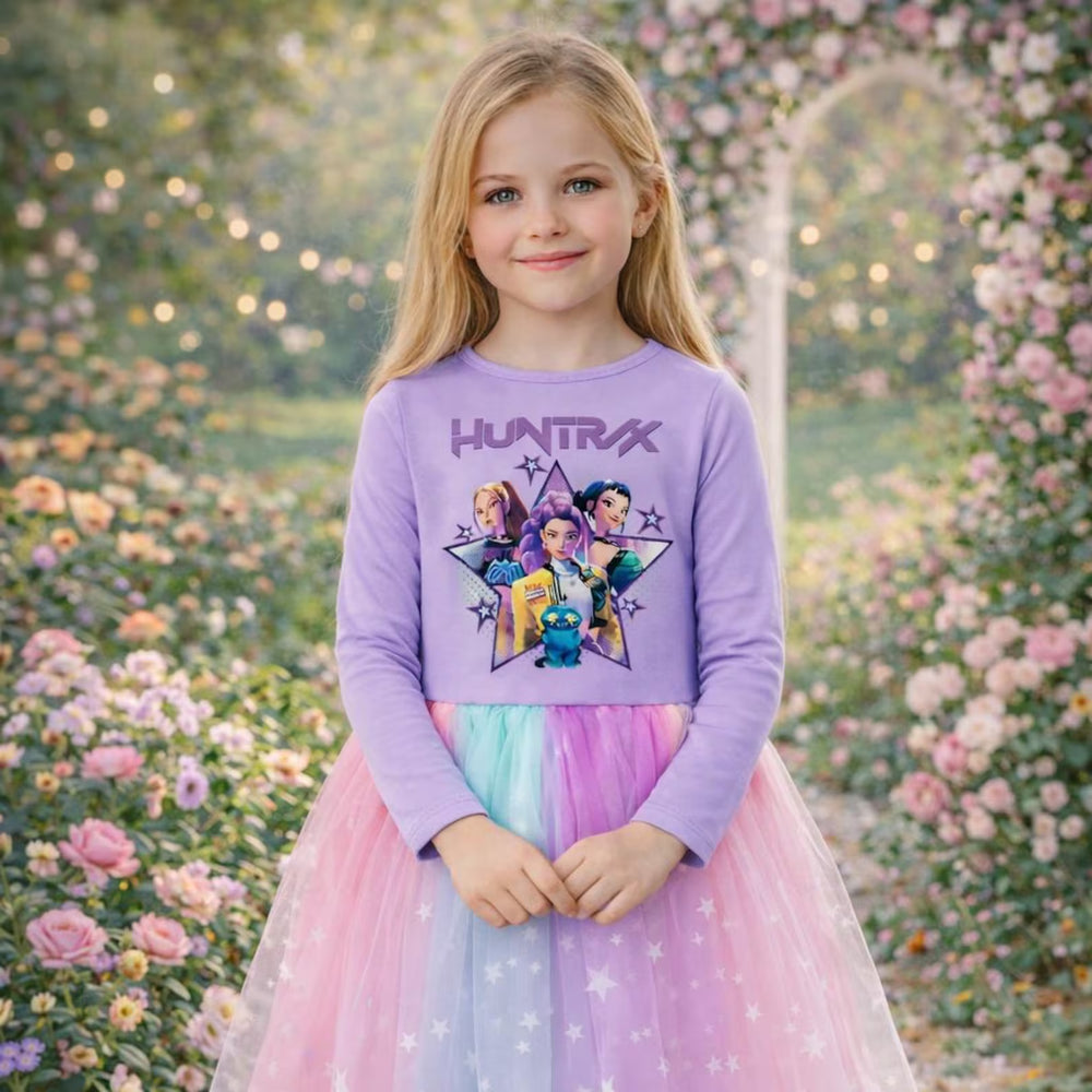 K Pop Demon Hunter Dress, K Pop Demon Hunter Slayer Dress For Kids, Fantasy Girl Cosplay Dress, Demon Hunter Frok, Gift For K Pop Fans